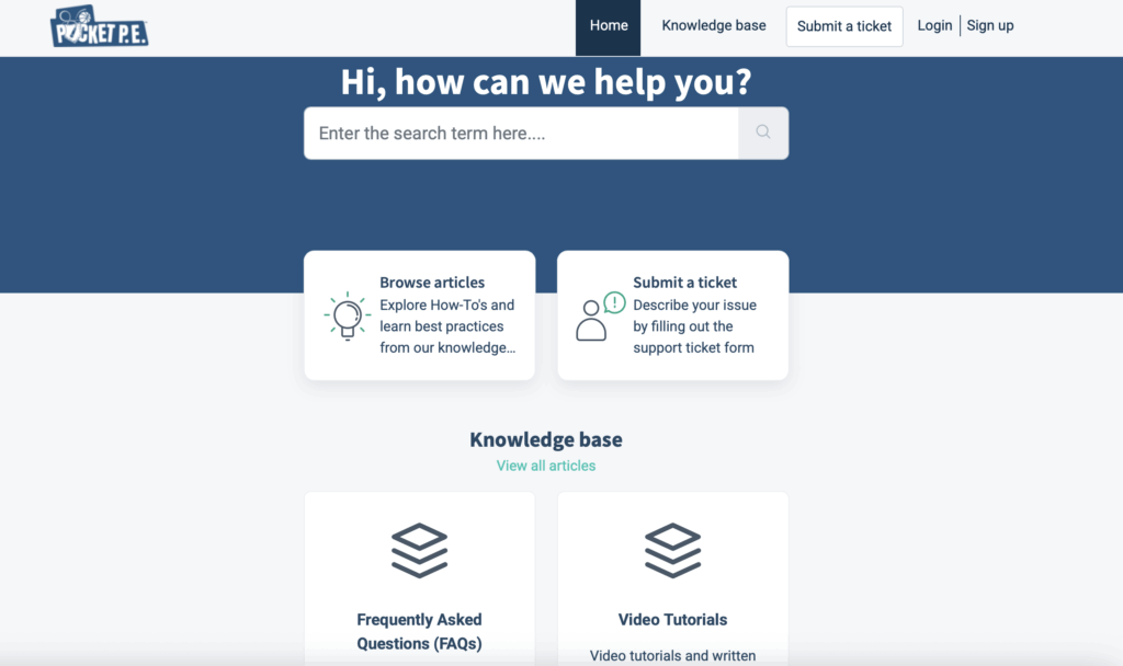 Customer Support Portal Screenshot